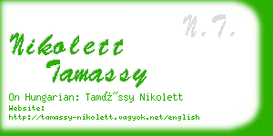 nikolett tamassy business card